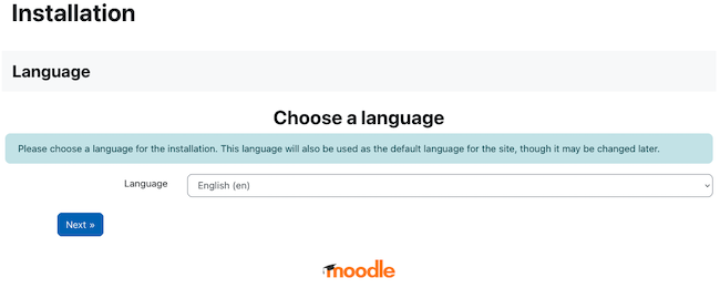 Select the Moodle Language