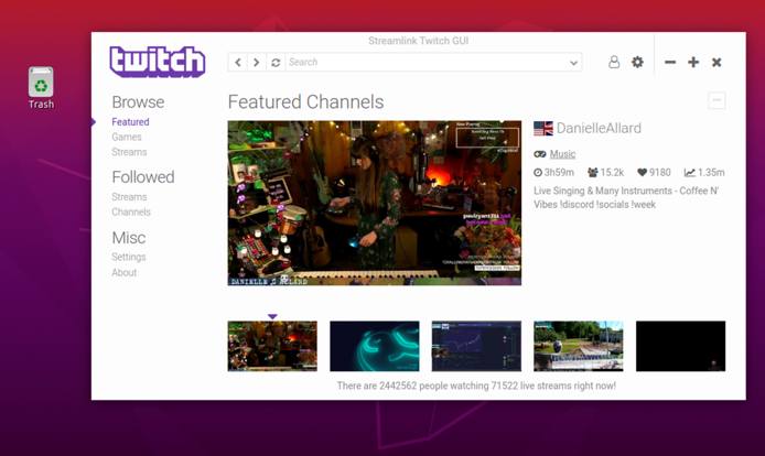 View the Streamlink Twitch GUI